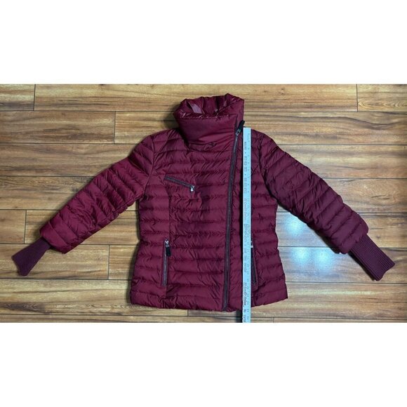 Marc New York Burgundy Down Filled Quilted Puffer Coat Women's Large Luxury - Picture 3 of 12